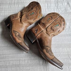 Brown Leather Cowgirl Boots